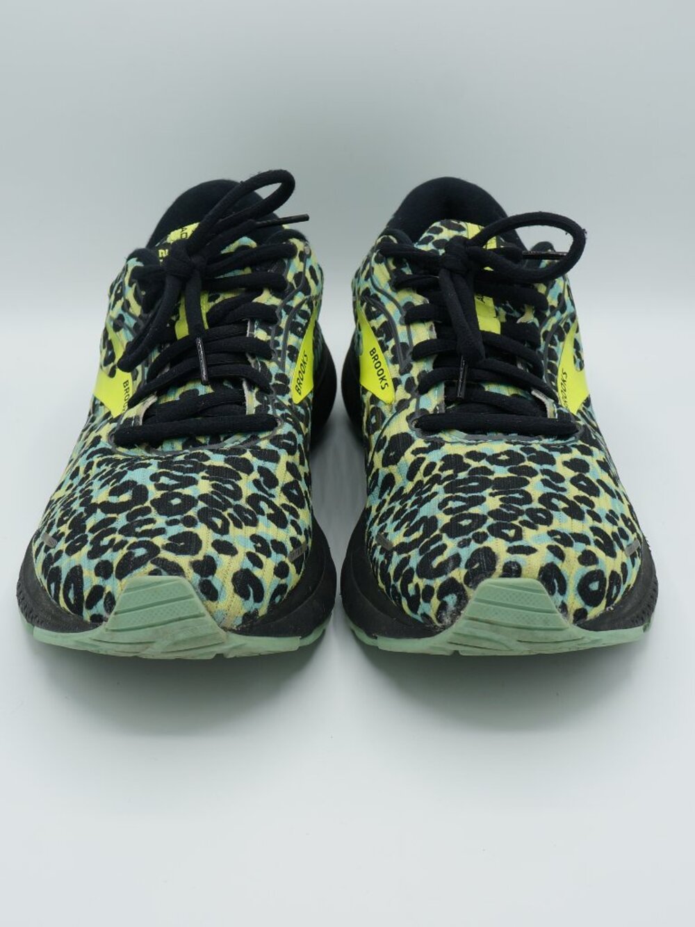 Brooks Adrenaline GTS 21 Women's Size 10 Teal Neon Leopard Print Running Shoes - Picture 6 of 10